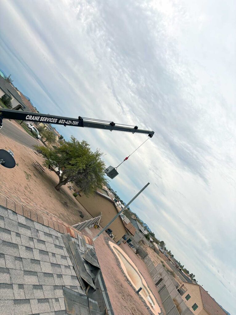 Lifting AC Unit with crane